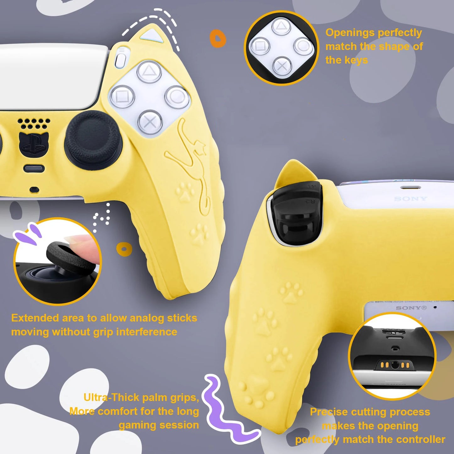 Adorable Cat-Themed PS5 Controller Silicone Cover - Tokyowai