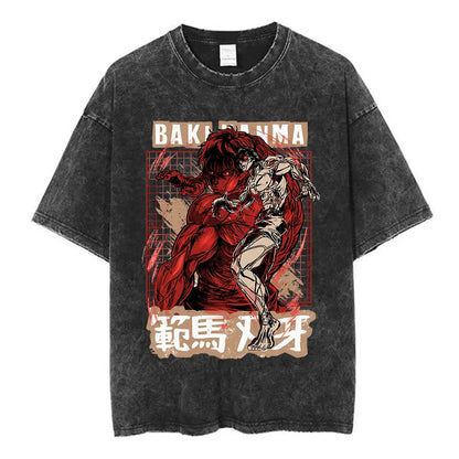 Vintage Washed T Shirt Baki The Grappler T-shirt