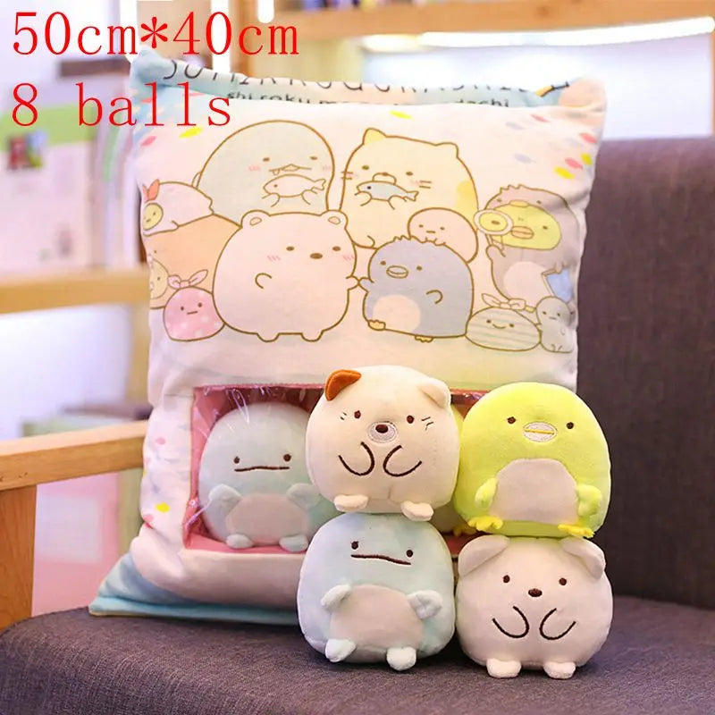 Pudding Adorable Plush Pillow Bag with Mini Animal Plushies – Perfect for Cuddling & Decor - Tokyowai
