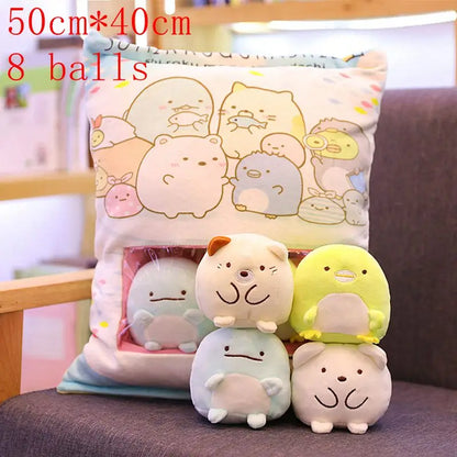 Pudding Adorable Plush Pillow Bag with Mini Animal Plushies – Perfect for Cuddling & Decor - Tokyowai