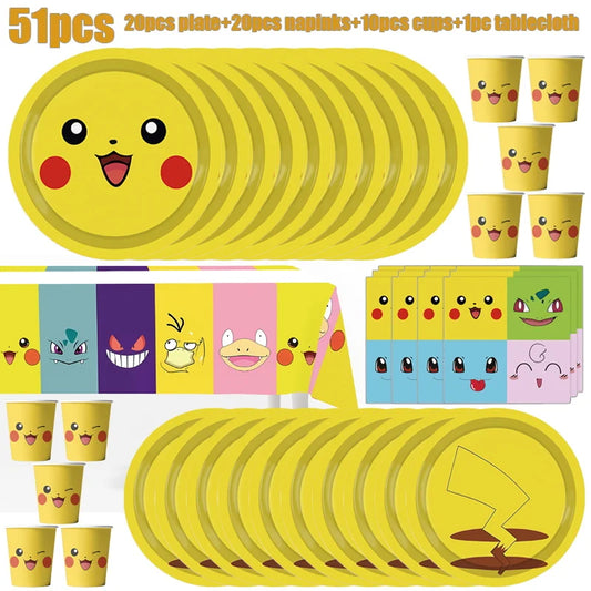 Pokémon Birthday Party Mega Set – 100+ Piece Complete Decoration & Tableware Bundle