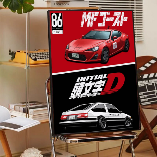 Initial D AE86 Wall Art Poster Set