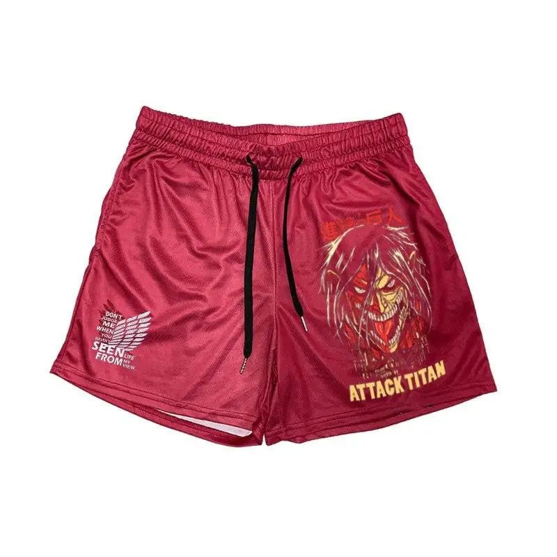Attack On Titan Gym Shorts For Men Fitness - Tokyowai
