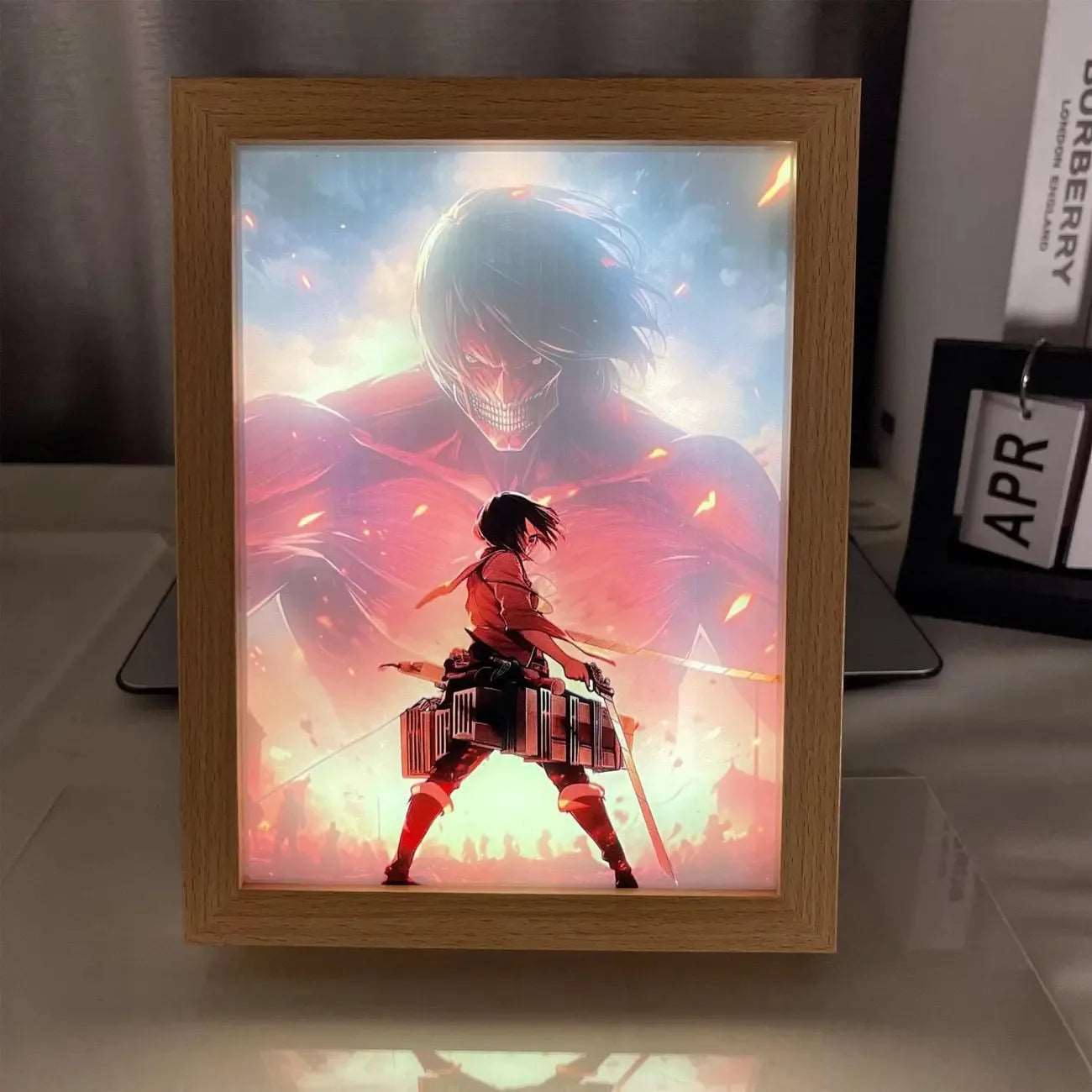 Attack on Titan LED Art Frame – Illuminated Anime Decor for Fans - Tokyowai