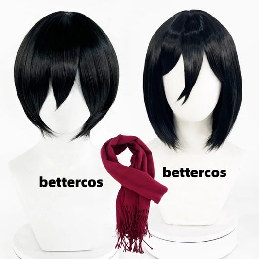 Attack on Titan Cosplay Wig & Scarf Set – Mikasa