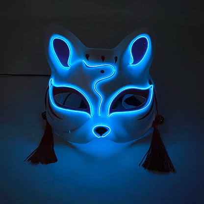 LED Neon Fox Mask – Light-Up Cosplay Mask with Multi-Flash Modes