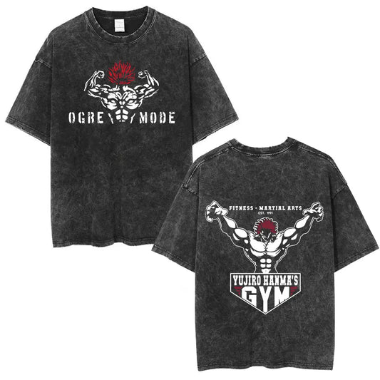 Vintage Washed T Shirt Baki The Grappler T-shirt