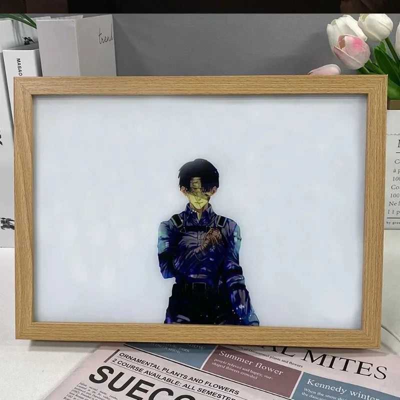 Attack on Titan LED Art Frame – Illuminated Anime Decor for Fans - Tokyowai