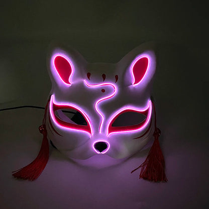 LED Neon Fox Mask – Light-Up Cosplay Mask with Multi-Flash Modes