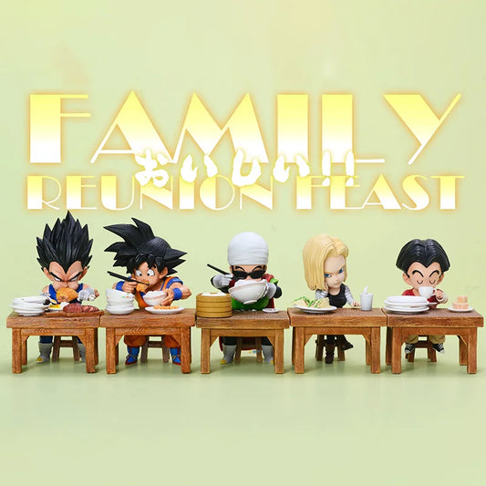Dragon Ball Family Feast Mini Figure Set – Seated Dining Diorama Collection