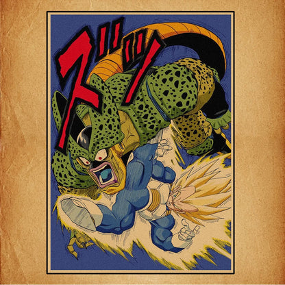 Dragon Ball Retro Poster Set – Unframed Wall Art Prints