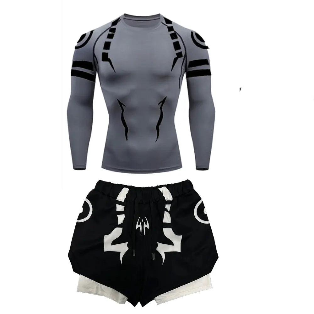 Jujutsu Kaisen Compression Set Fitness Suit for Men Quick Dry - Tokyowai