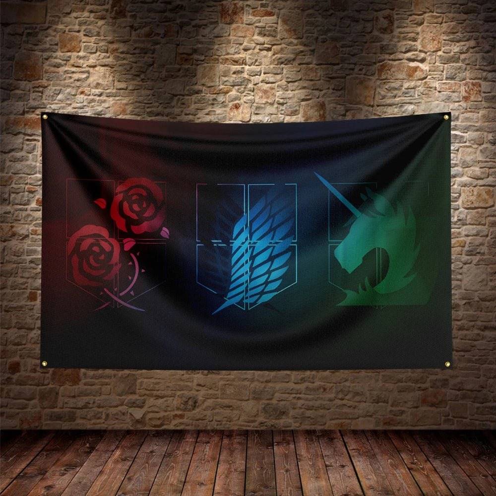 Attack on titan Flag Polyester Banner For Decor - Tokyowai