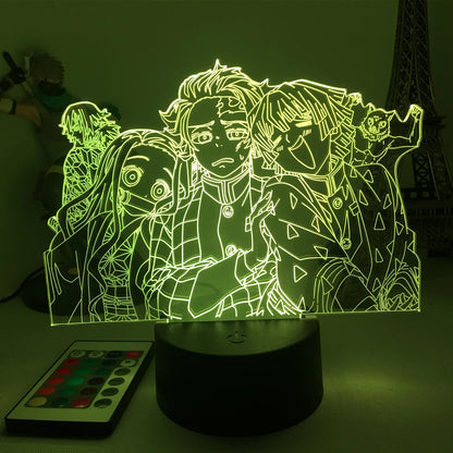 Demon Slayer LED Night Light Collection – 16-Color Anime Acrylic Lamps (37 Variants)
