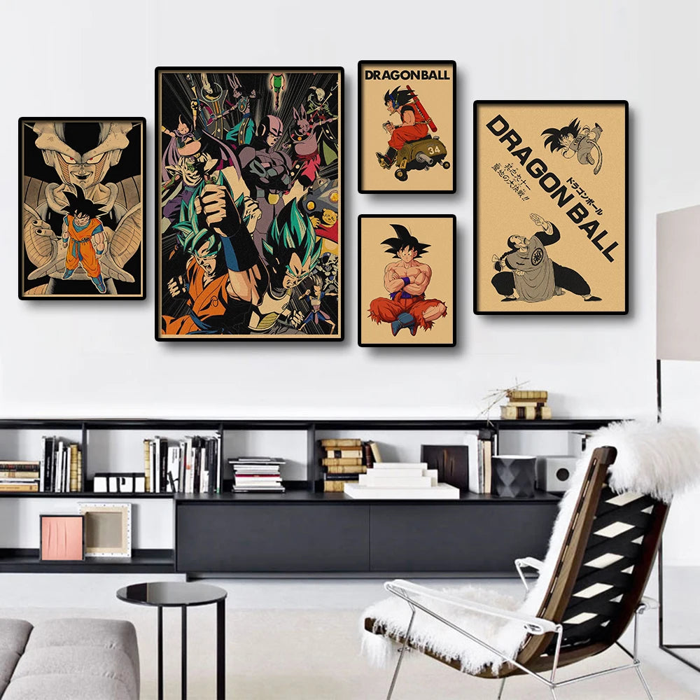 Dragon Ball Retro Poster Set – Unframed Wall Art Prints