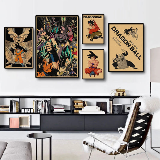 Dragon Ball Retro Poster Set – Unframed Wall Art Prints