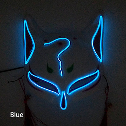 LED Neon Fox Mask – Light-Up Cosplay Mask with Multi-Flash Modes
