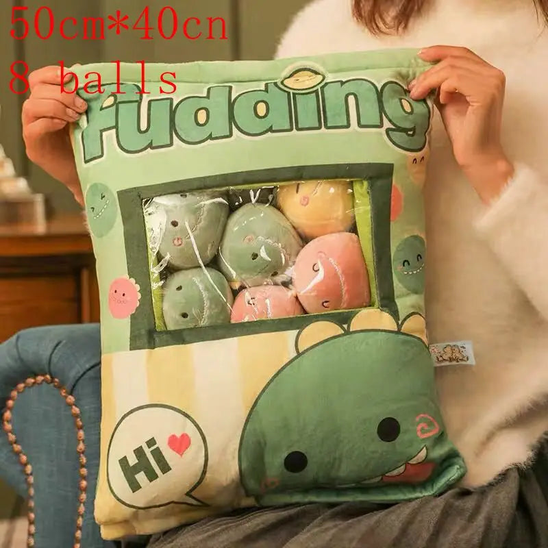 Pudding Adorable Plush Pillow Bag with Mini Animal Plushies – Perfect for Cuddling & Decor - Tokyowai