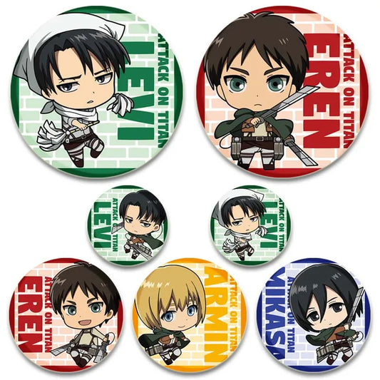 Attack on Titan Chibi Character Button Badge Set - Tokyowai
