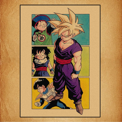 Dragon Ball Retro Poster Set – Unframed Wall Art Prints