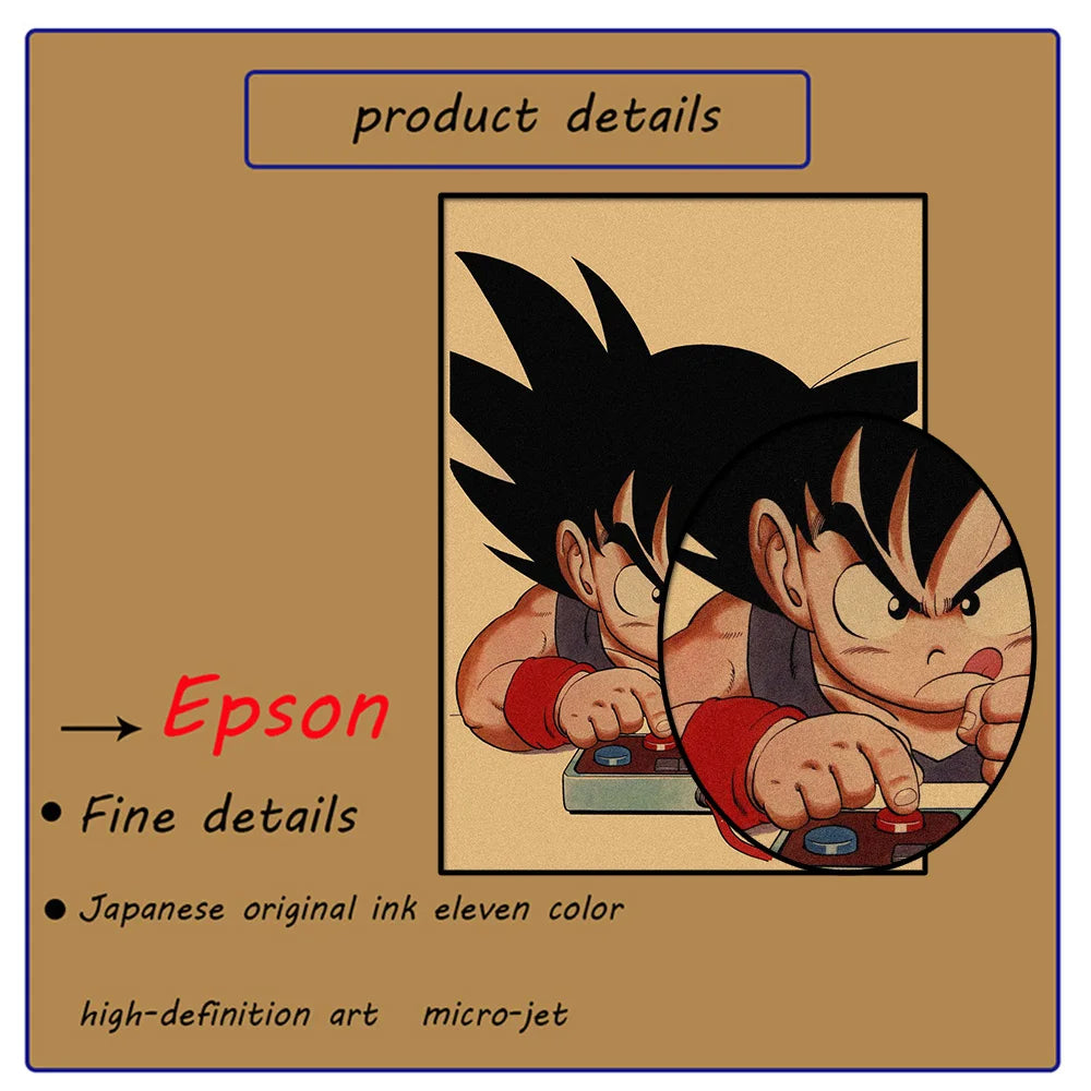 Dragon Ball Retro Poster Set – Unframed Wall Art Prints