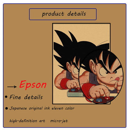 Dragon Ball Retro Poster Set – Unframed Wall Art Prints