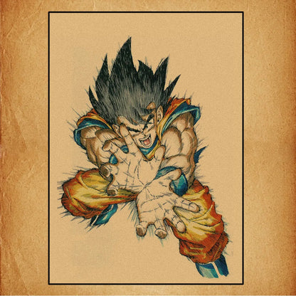 Dragon Ball Retro Poster Set – Unframed Wall Art Prints