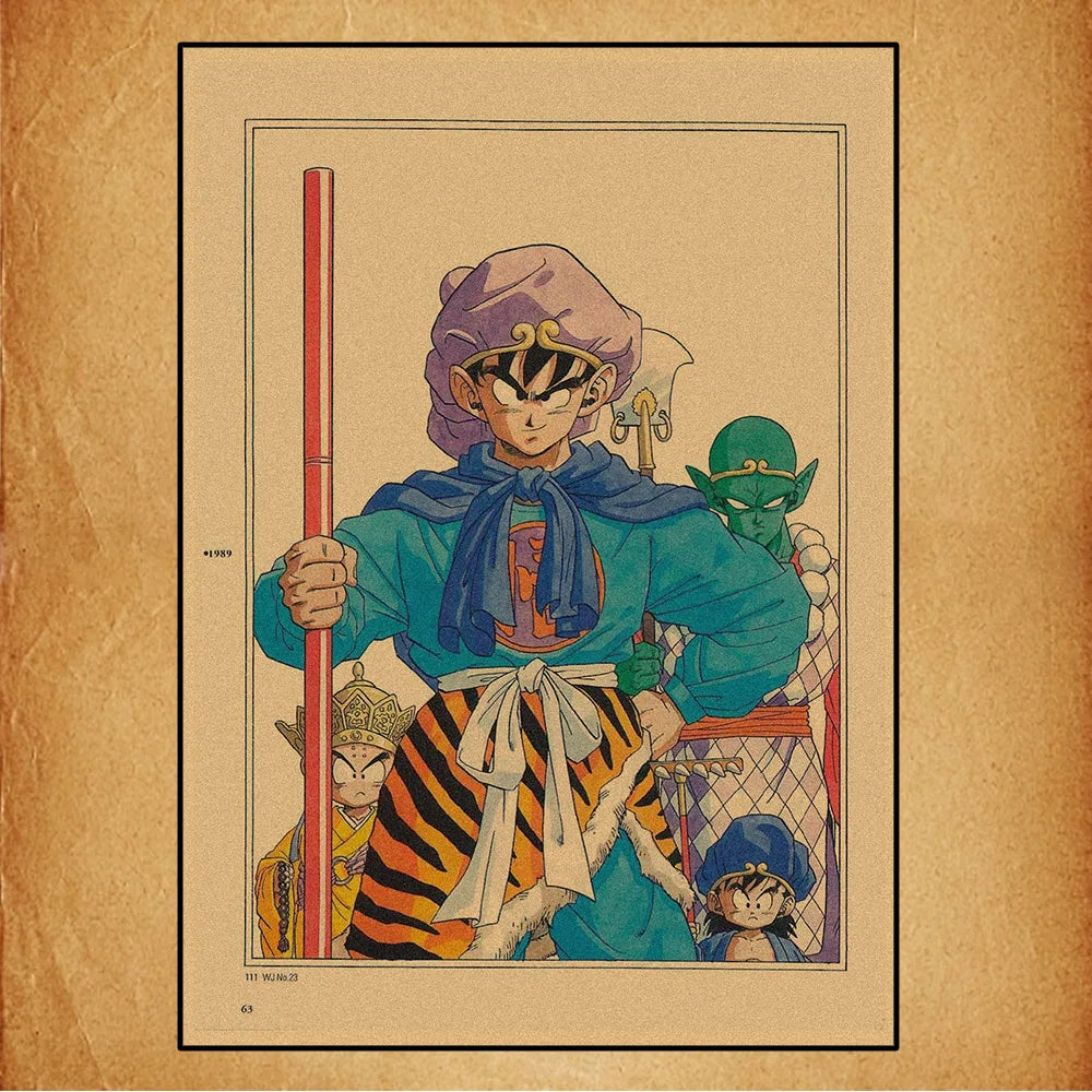 Dragon Ball Retro Poster Set – Unframed Wall Art Prints