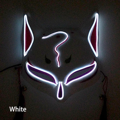 LED Neon Fox Mask – Light-Up Cosplay Mask with Multi-Flash Modes