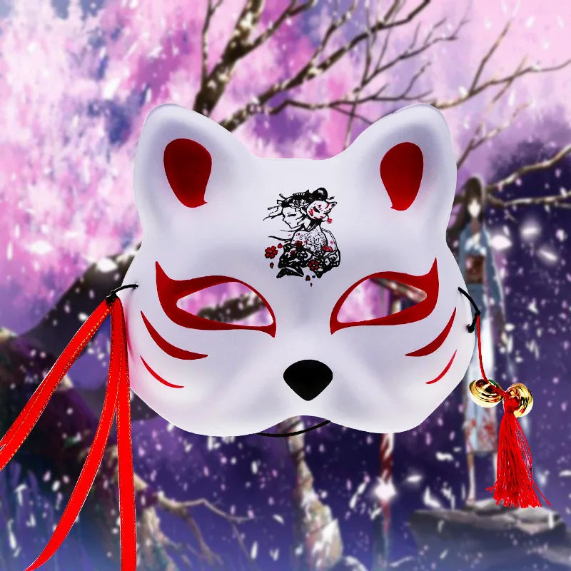 Kitsune Fox Mask – Japanese Festival Cosplay Mask (12 Variants)
