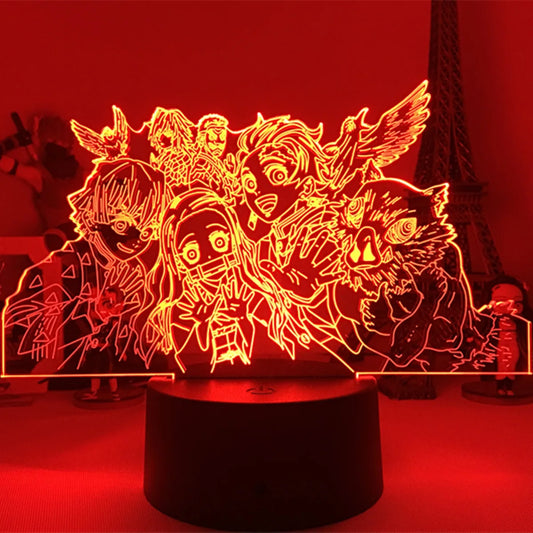 Demon Slayer LED Night Light Collection – 16-Color Anime Acrylic Lamps (37 Variants)