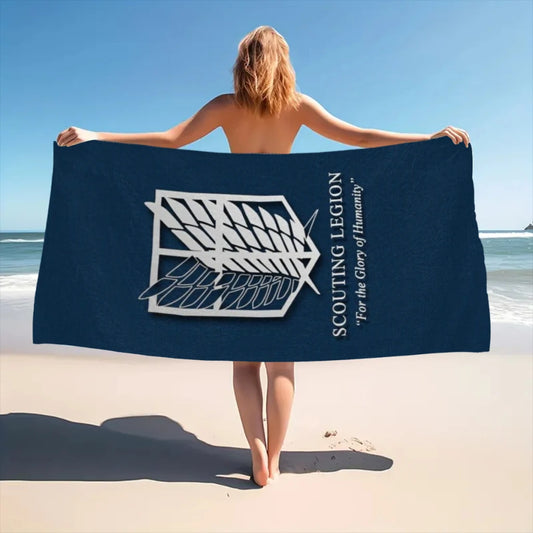 Attack on Titan Microfiber Beach Towel – Quick Dry and Sandproof