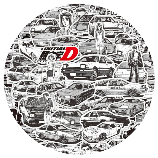Initial D AE86 Manga-Style Car Stickers