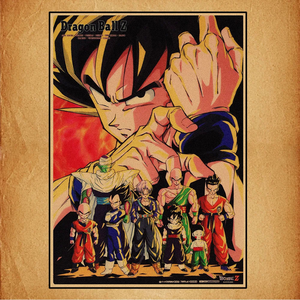 Dragon Ball Retro Poster Set – Unframed Wall Art Prints