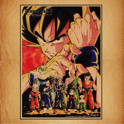 Dragon Ball Retro Poster Set – Unframed Wall Art Prints