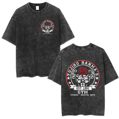 Vintage Washed T Shirt Baki The Grappler T-shirt