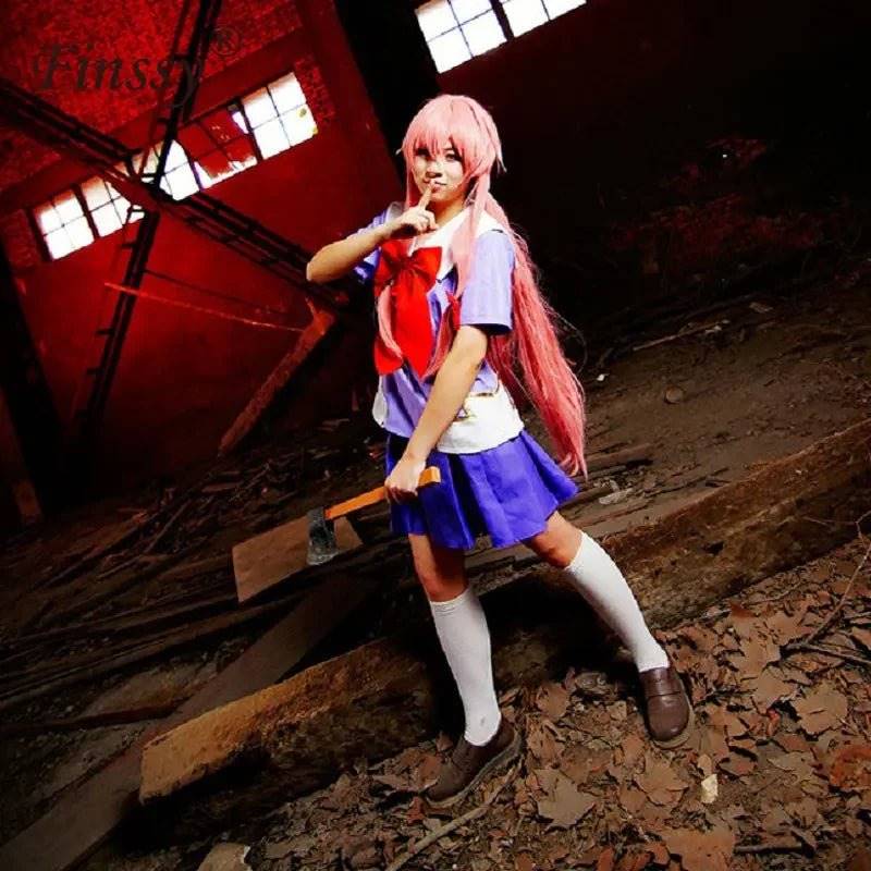 2nd Mirai Nikki Gasai Yuno Lolita Sailor Cosplay Costume - Tokyowai