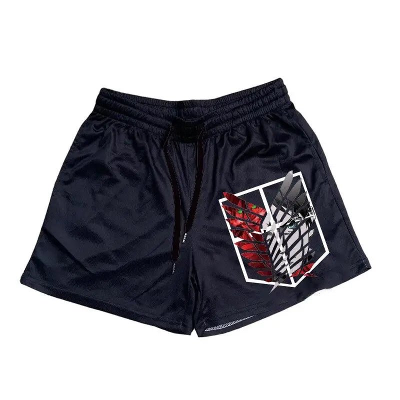 Attack On Titan Gym Shorts For Men Fitness - Tokyowai