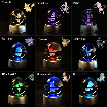 Pokémon 3D LED Crystal Ball Night Light