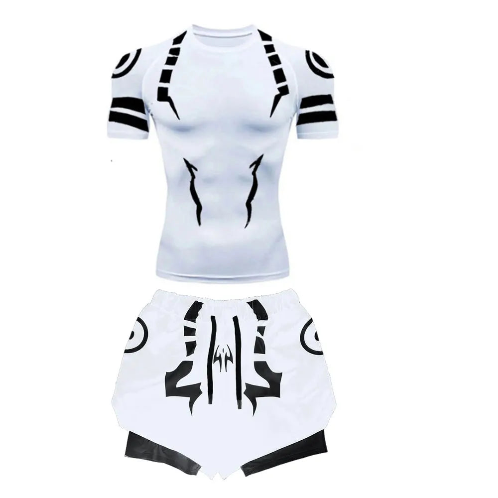 Jujutsu Kaisen Compression Set Fitness Suit for Men Quick Dry - Tokyowai