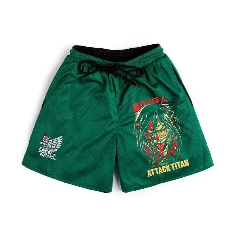 Attack On Titan Gym Shorts For Men Fitness - Tokyowai
