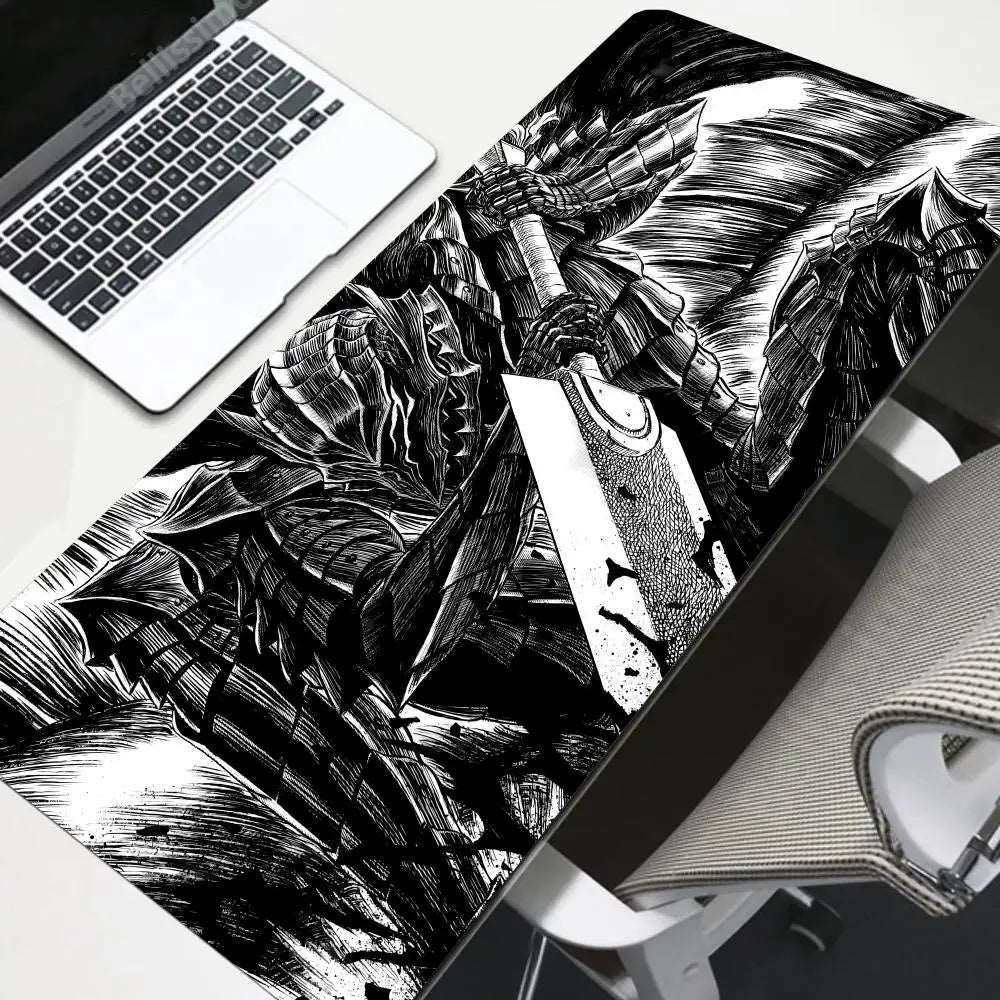 Berserk Guts vs. Griffith Desk Mat – Epic Black and White Battle Design - Tokyowai