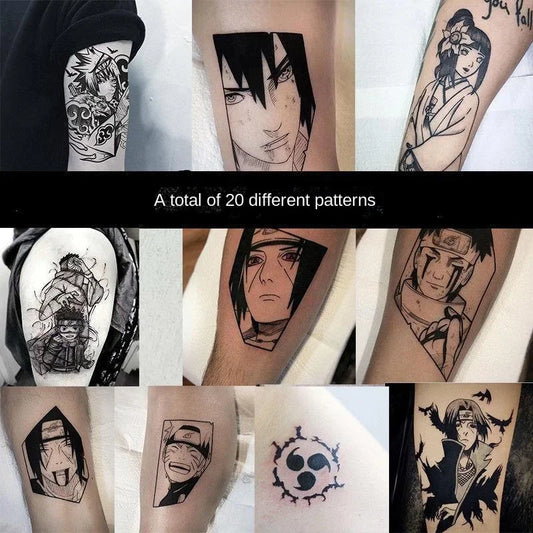 Naruto Waterproof Temporary Tattoo Stickers – 5, 10, or 20-Piece Sets