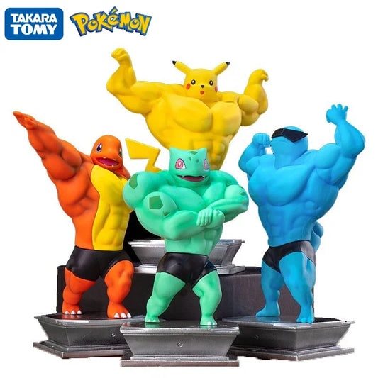 Pokemon Figure Mini Pikachu Charmande Squirtle Psyduck Muscle Man - Tokyowai
