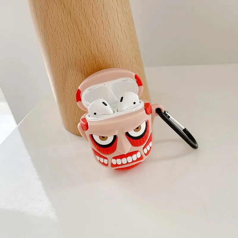Attack on Titan Colossal Titan AirPods Case – Silicone Shockproof Cover with Clip