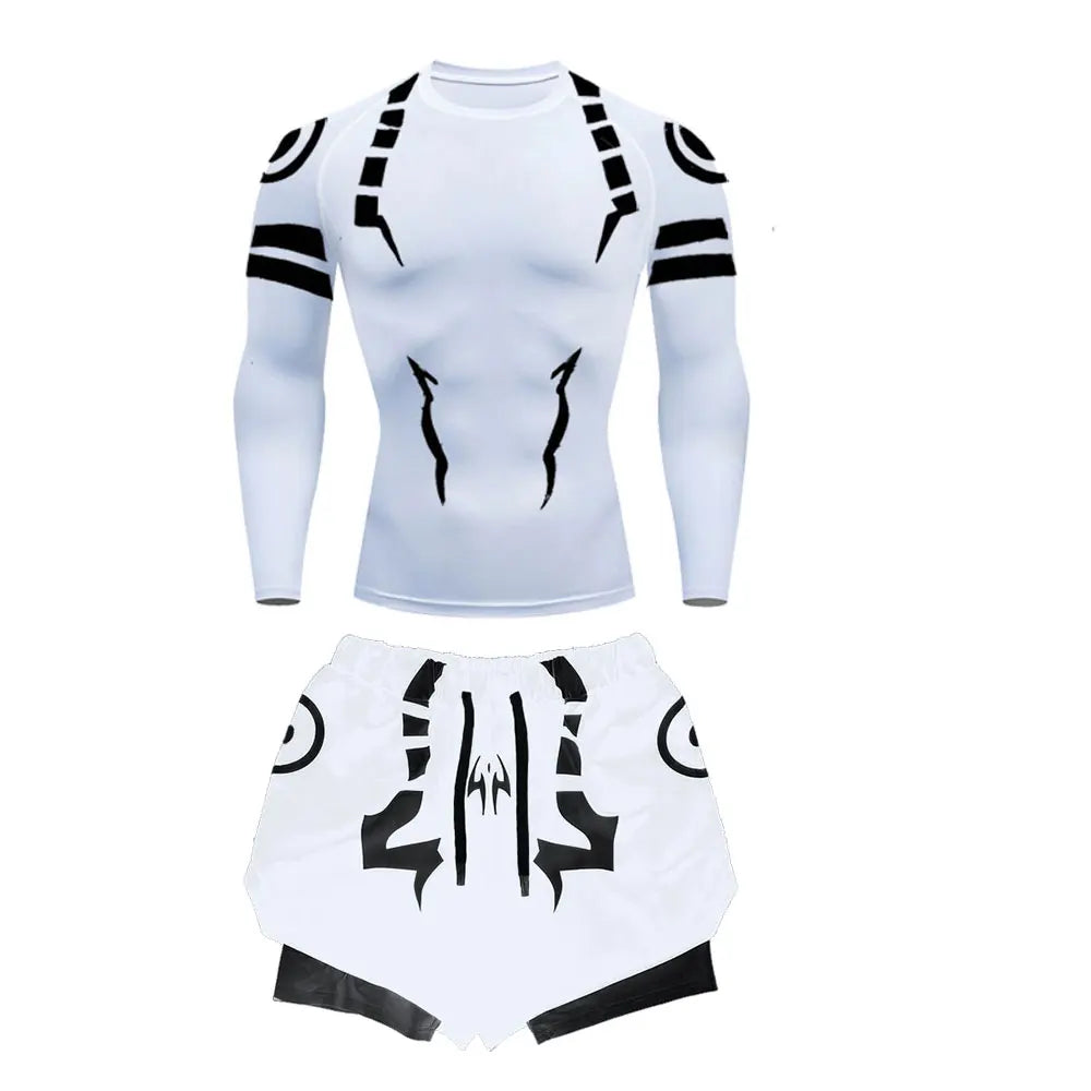 Jujutsu Kaisen Compression Set Fitness Suit for Men Quick Dry - Tokyowai