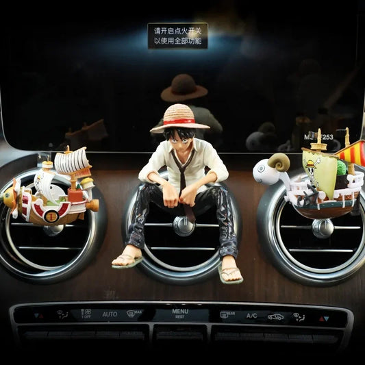 One Piece Car Vent Figures – Luffy & Ship Clip-On Decorations