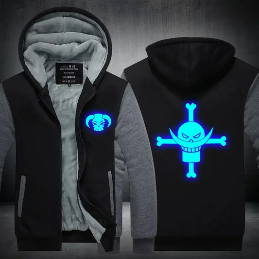 One Piece Glow-in-the-Dark Winter Fleece Hoodie – 3 Color Options (2 Variants)