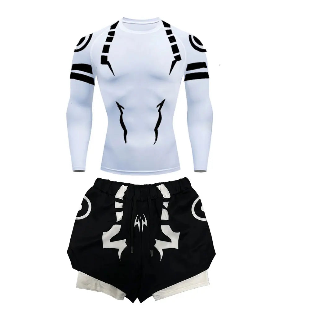 Jujutsu Kaisen Compression Set Fitness Suit for Men Quick Dry - Tokyowai
