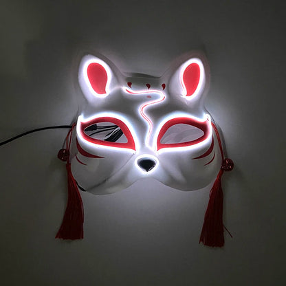 LED Neon Fox Mask – Light-Up Cosplay Mask with Multi-Flash Modes
